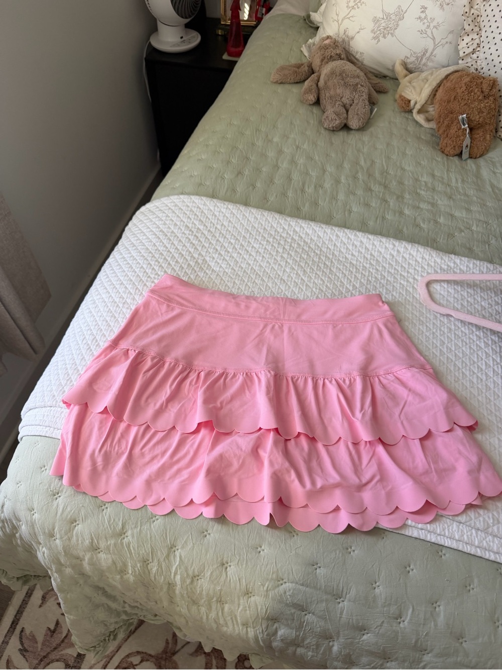 Pink Ruffle Mini Athletic Skirt